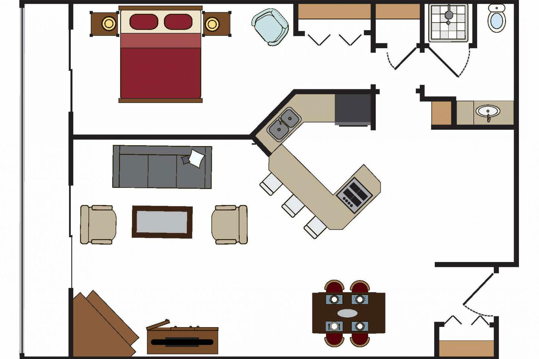 building 4 one bedroom layout
