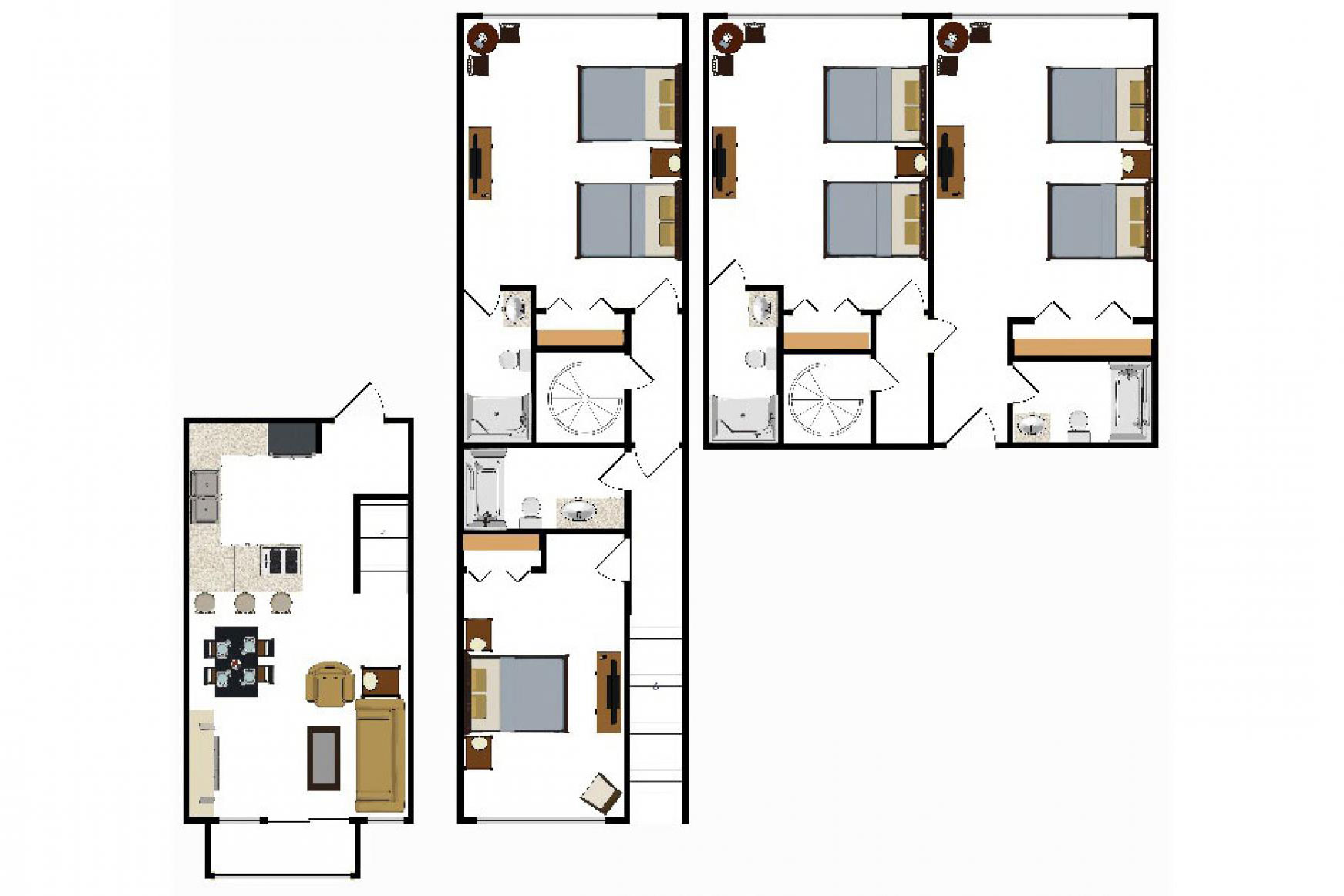 3 bedroom suite layout