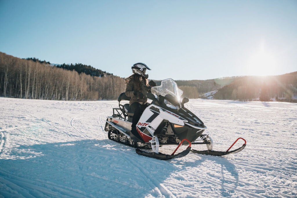 snowmobiler on snow