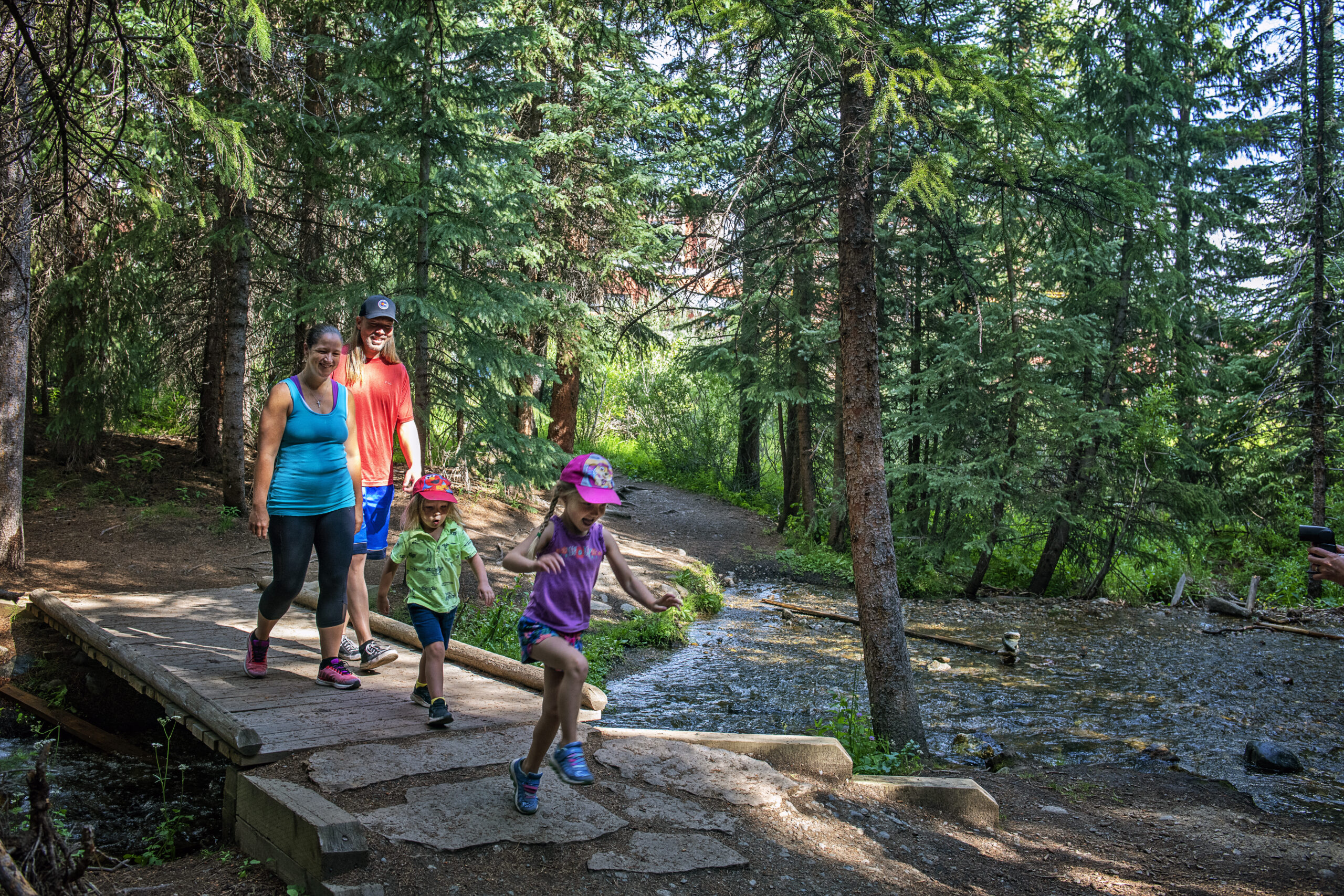 family hiking near Breckenridge