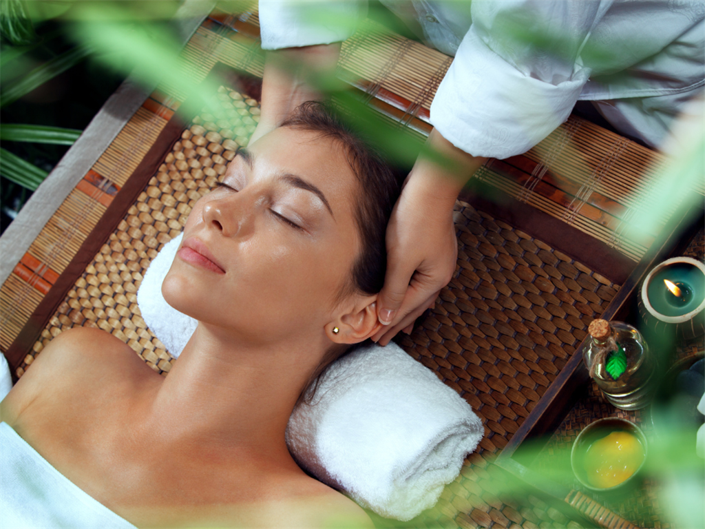 Lady getting a relaxing massage