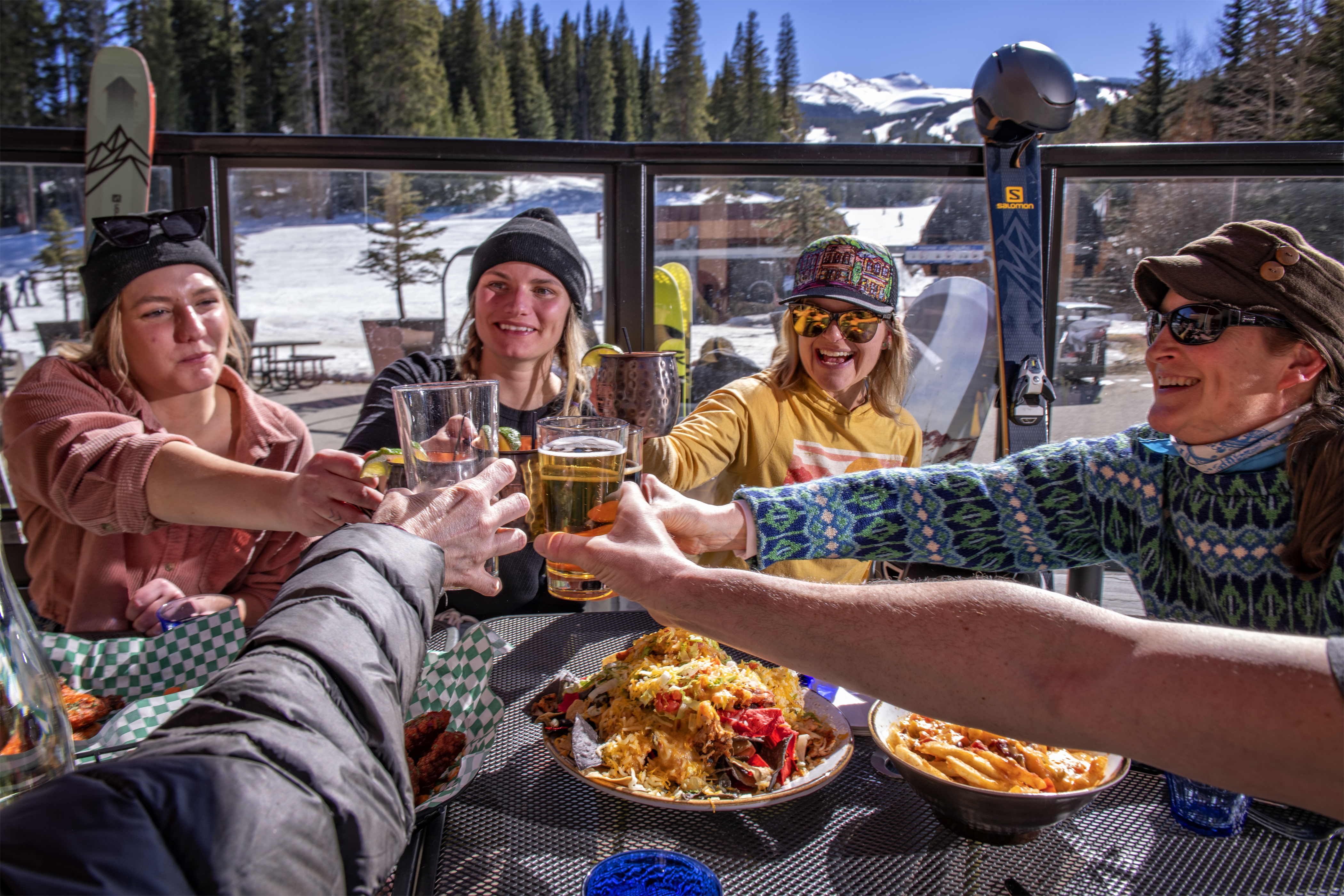 large group on coppertop patio