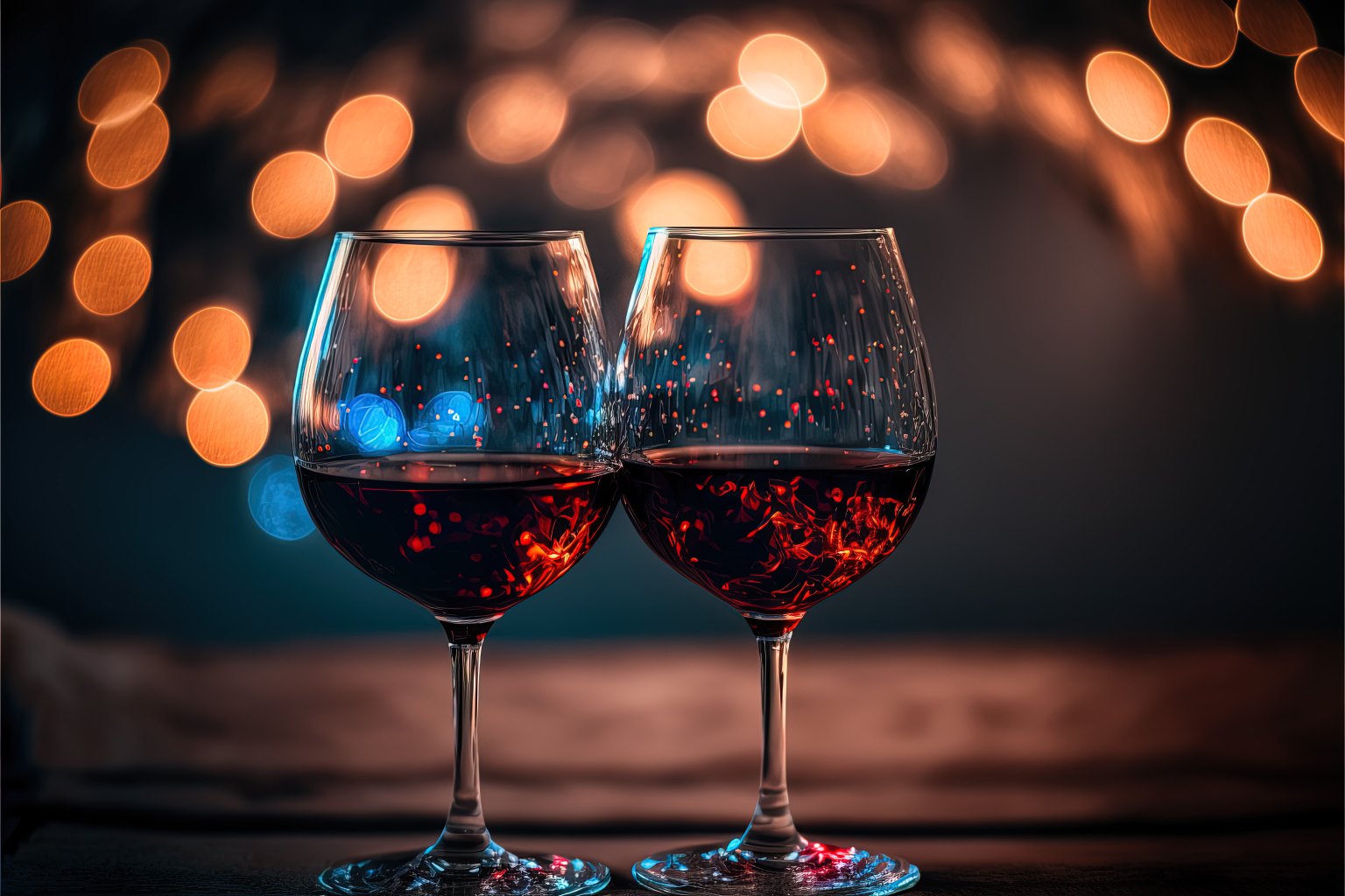 two wine glasses for NNYE